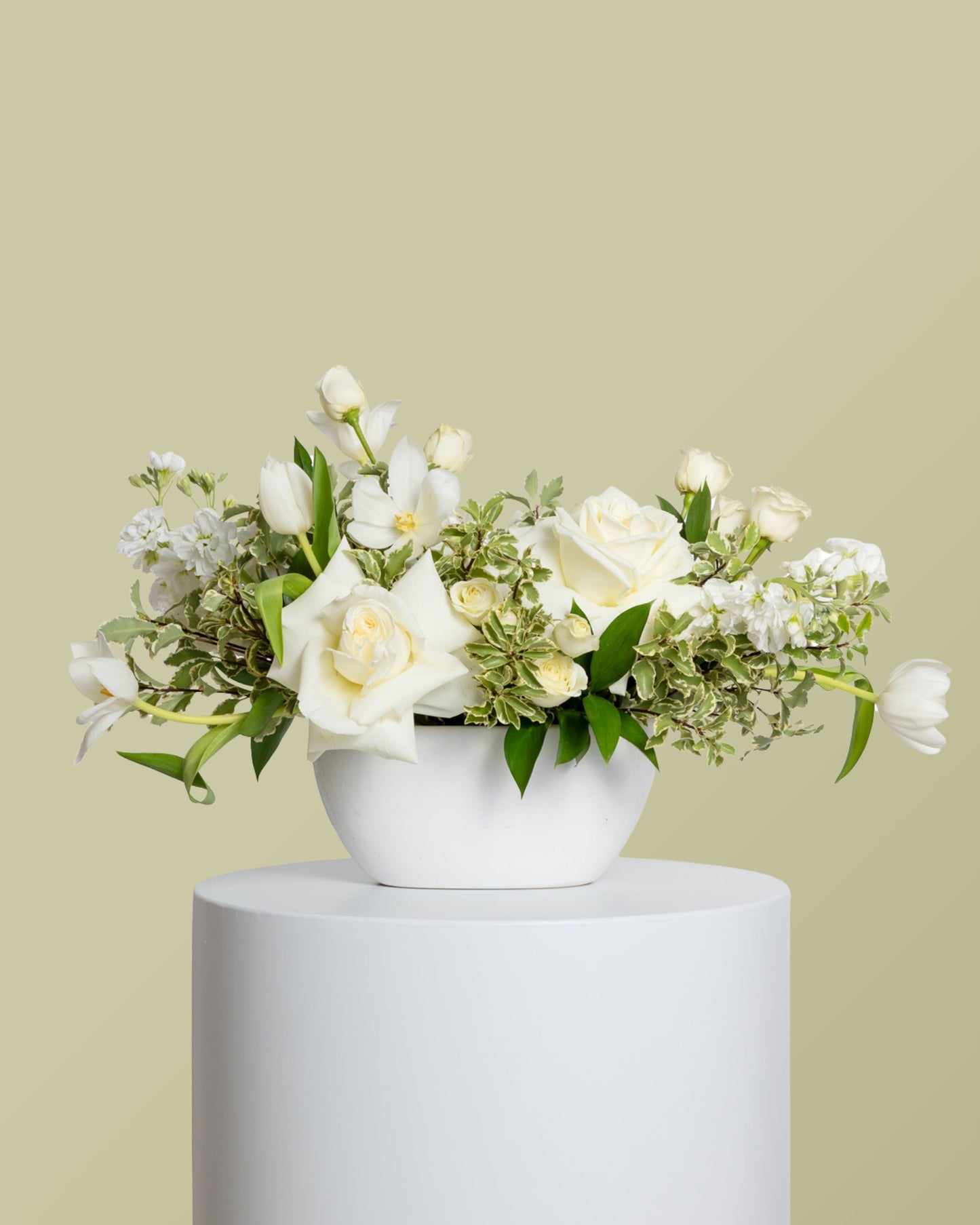 Centro de Mesa Alargado - Colección Blanca