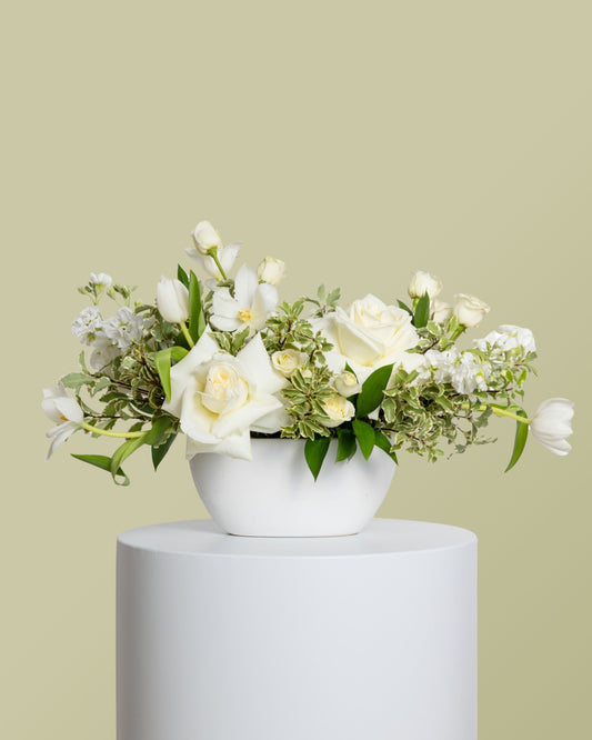 Elongated Centerpiece - White Collection