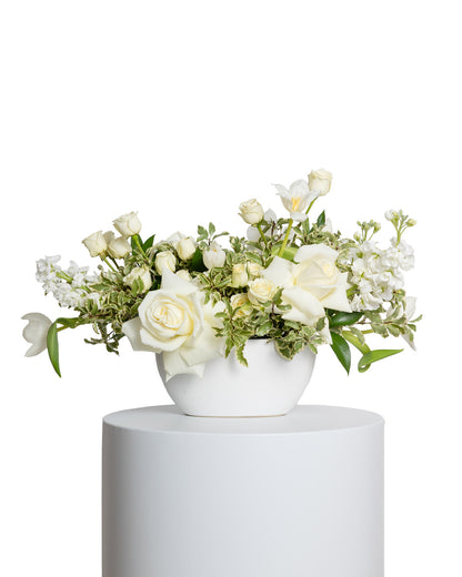Centro de Mesa Alargado - Colección Blanca