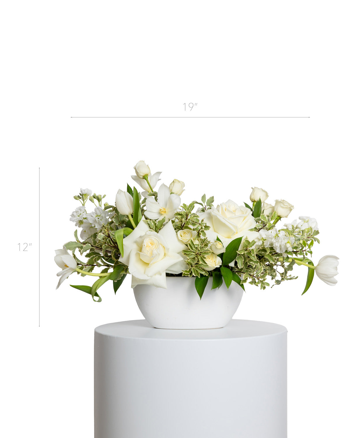 Centro de Mesa Alargado - Colección Blanca